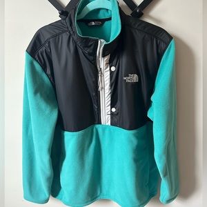 NORTH FACE NWOT XL half zip teal green fleece jacket